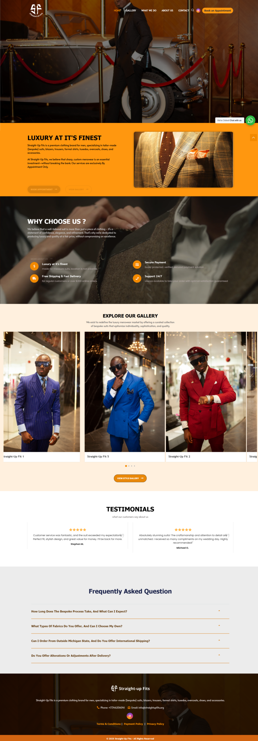 Straight-Up Fits Website Mockup